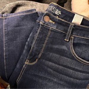 Time and True size 12 petite high rise skinny jeans.